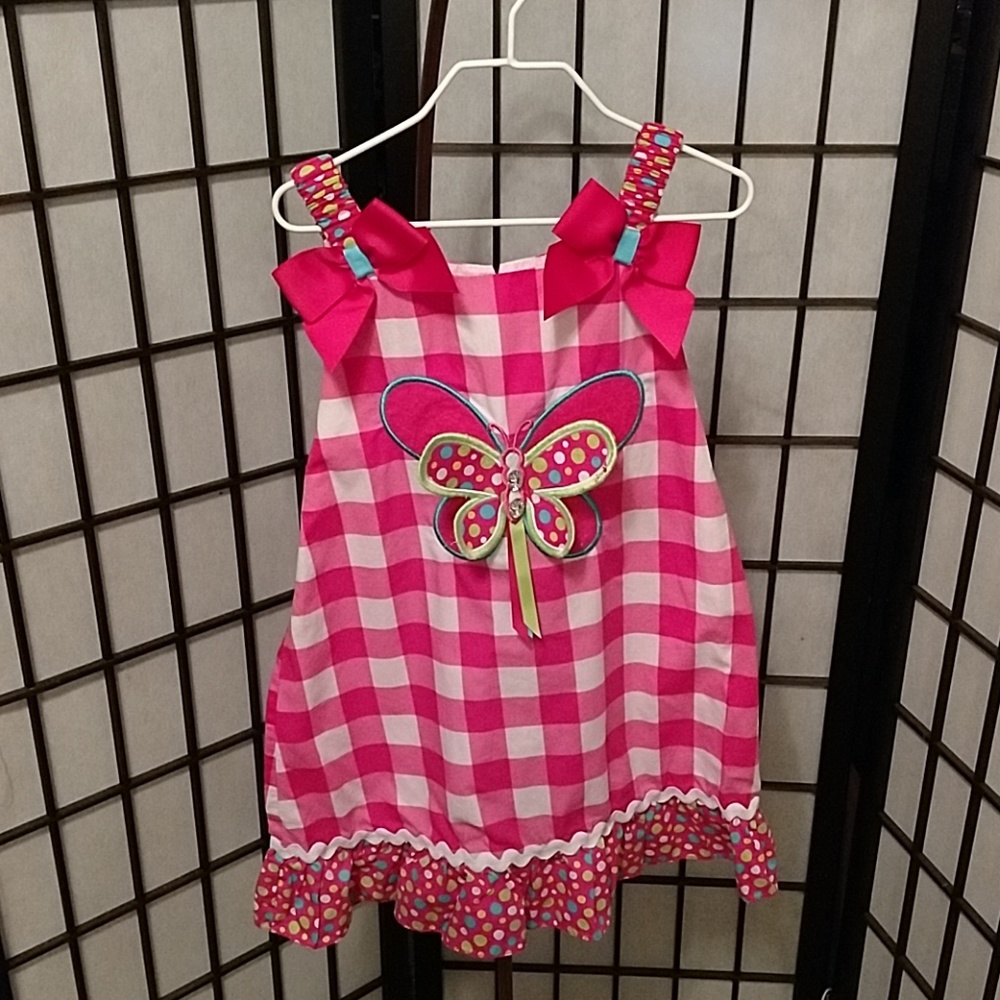Sweet Pink & White Butterfly Youngland Dress